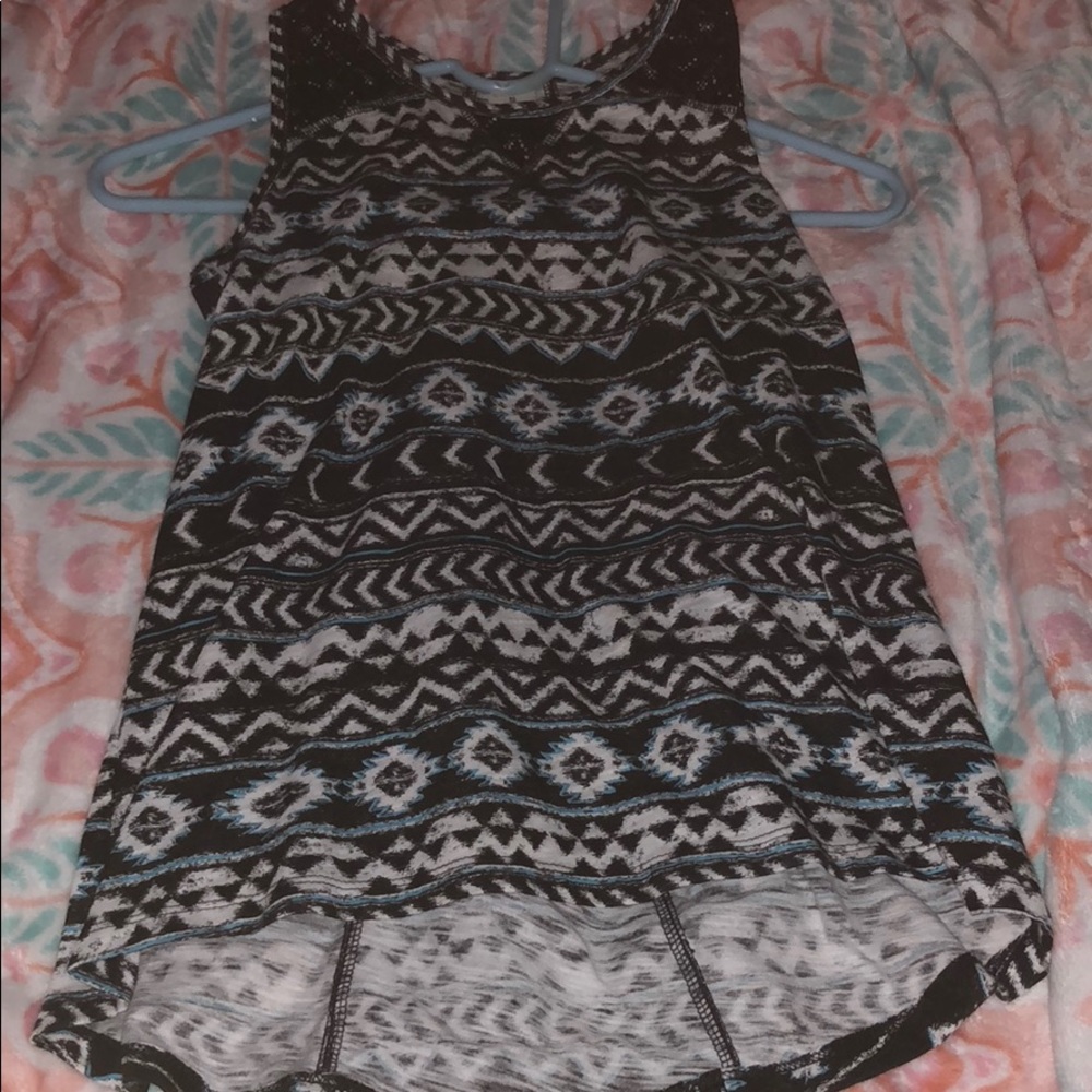 White black and blue tank top